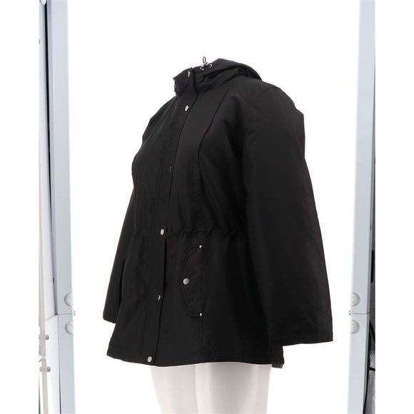 Susan Graver Water Resistant 2-in-1 System Jacket Black Dark Grey A460573W - Picture 2 of 9